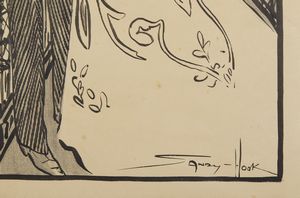 HOOK SANDY (1879 - 1960) : Incontro galante / La Conversazione / Al Caff�  - Asta Asta 381 | ARTE ANTICA E DEL XIX SECOLO - Dipinti del XIX secolo  Online - Associazione Nazionale - Case d'Asta italiane