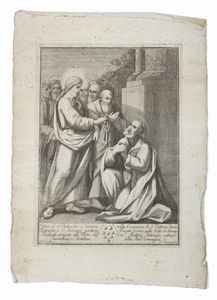 FORABOSCHI (1822-?) GIUSEPPE - Effigie di San Pietro che si venera nella compagnia di S. Pietro in Buon Consiglio e S. Pennaro posta in Mercato Vecchia nella citt di Firenze. Dedicata al merito dell'Illmo. Sig. Cav. Mattia Federighi patrizio fiorentino e protettore della Med. compagnia