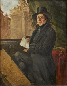 Artista inglese del XIX secolo - Ritratto di gentiluomo con lettera