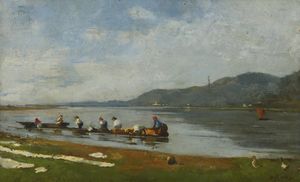 BORSA EMILIO (1857 - 1931) - Studio per il Lago di Pescarenico