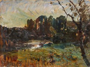 RAVIER AUGUSTE (1814 - 1895) - Paesaggio boschivo