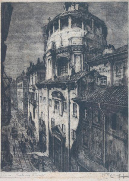 MENNYEY FRANCESCO Torino 1889 - 1950 Chiesa della S. Trinità  - Asta Asta 144 - Dipinti - Associazione Nazionale - Case d'Asta italiane
