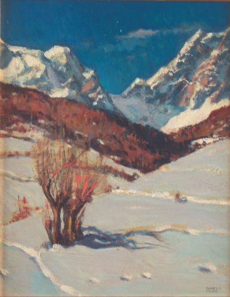 MUSSO CARLO Balangero (TO) 1907 - 1968 Neve in alta montagna  - Asta Asta 144 - Dipinti - Associazione Nazionale - Case d'Asta italiane