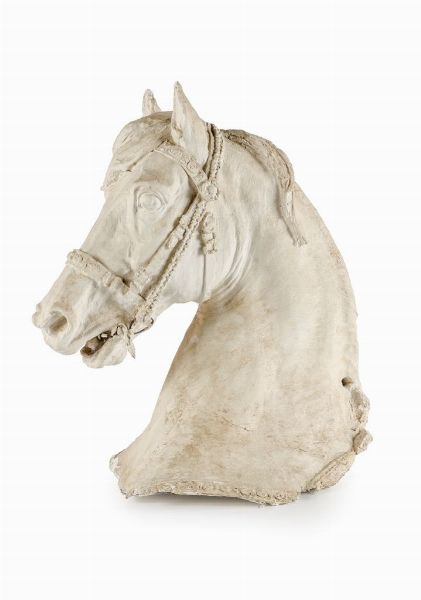 TABACCHI ODOARDO Valganna (VA) 1831 - 1905 Milano Testa di cavallo  - Asta Asta 144 - Dipinti - Associazione Nazionale - Case d'Asta italiane
