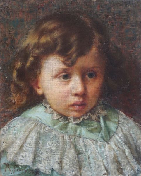 FONTANA ROBERTO Milano 1844 - 1907 Ritratto di bambino  - Asta Asta 144 - Dipinti - Associazione Nazionale - Case d'Asta italiane