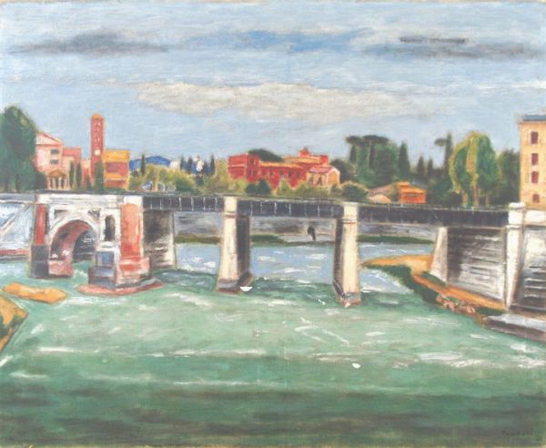 TAMBURI ORFEO Jesi (AN) 1910 - 1994 Il Ponte Rotto - Roma 1955  - Asta Asta 144 - Dipinti - Associazione Nazionale - Case d'Asta italiane