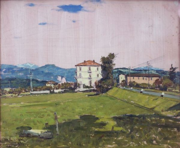 DE BERNARDI DOMENICO Besozzo (VA) 1892 - 1963 Paesaggio 1934  - Asta Asta 144 - Dipinti - Associazione Nazionale - Case d'Asta italiane