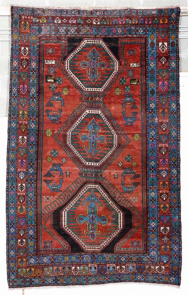 Tappeto Kazak, Caucaso inizio XX secolo  - Asta Tappeti - Associazione Nazionale - Case d'Asta italiane