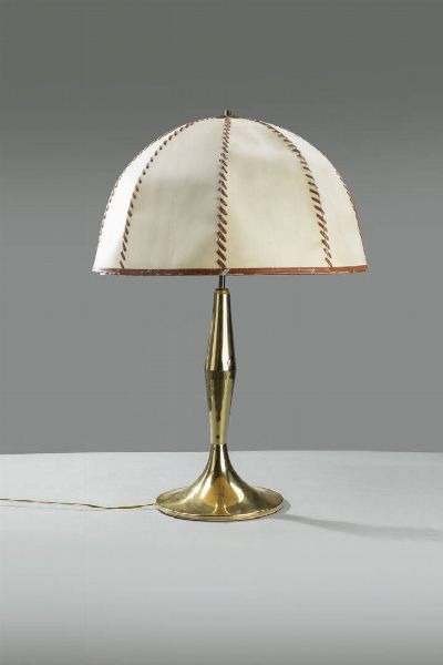 FERDINANDO LOFFREDO : Lampada da tavolo in ottone lucido. Anni '70 h cm 87  - Asta Design e illuminazione - Associazione Nazionale - Case d'Asta italiane
