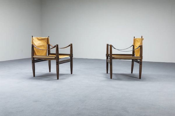 FRANCO LEGLER : Coppia di poltrone mod. Oasis  - Asta Design e illuminazione - Associazione Nazionale - Case d'Asta italiane