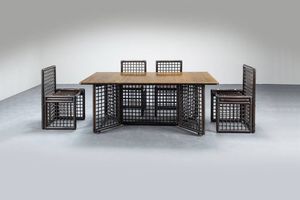 AFRA E TOBIA SCARPA - Tavolo e quattro sedie della serie Basilan 1