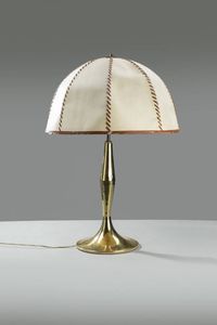 FERDINANDO LOFFREDO - Lampada da tavolo in ottone lucido. Anni '70 h cm 87