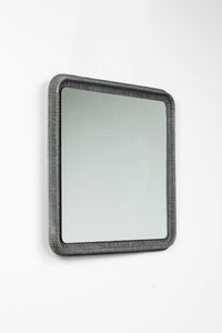LORENZO BURCHIELLARO - Specchio in fusione di alluminio trattato. Anni '60 cm 71x73