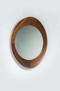 CAMPO & GRAFFI - Specchio con cornice in compensato curvato. Anni '60 cm 76x67