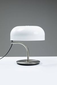 GIOTTO STOPPINO - Lampada da tavolo in metallo e perspex. Prod. Valenti & C. anni '70 cm 39x36