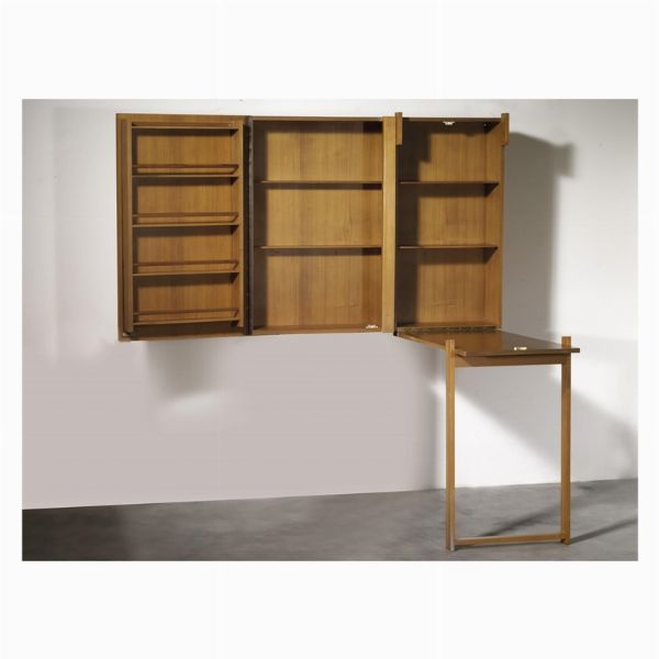 MOBILE BAR CON TAVOLINO A RIBALTA  - Asta Design e Arti Decorative del '900 - Associazione Nazionale - Case d'Asta italiane