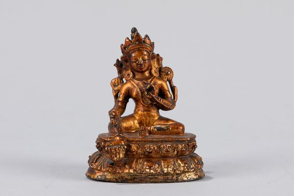 Piccola scultura in bronzo raffigurante Tara. Cina/Tibet, secolo XIX  - Asta Arte orientale / 东方艺术 - Associazione Nazionale - Case d'Asta italiane