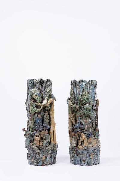 Coppia di vasi in ceramica policroma. Cina, secolo XIX  - Asta Arte orientale / 东方艺术 - Associazione Nazionale - Case d'Asta italiane