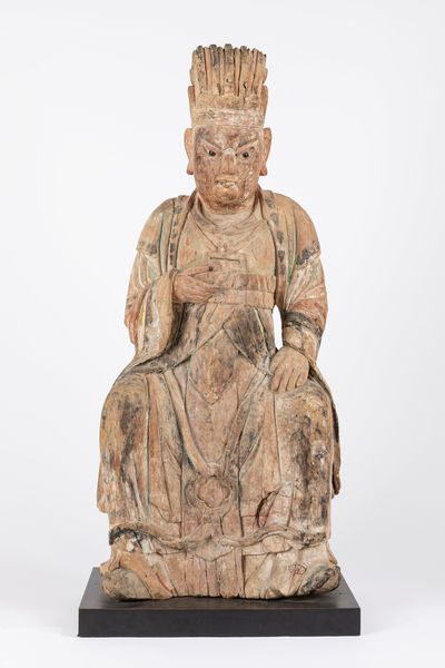 Grande scultura in legno intagliato . Cina, fine dinastia Ming  - Asta Arte orientale / 东方艺术 - Associazione Nazionale - Case d'Asta italiane