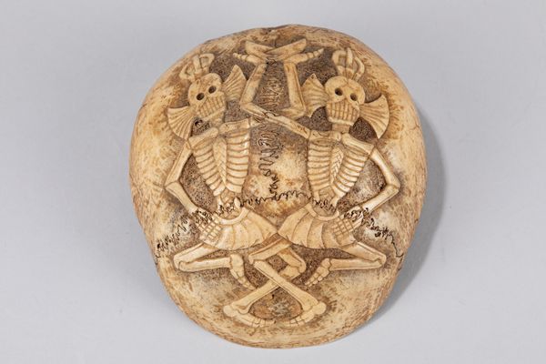 Kapala ricavato da parte di teschio. Tibet, inizio secolo XIX  - Asta Arte orientale / 东方艺术 - Associazione Nazionale - Case d'Asta italiane