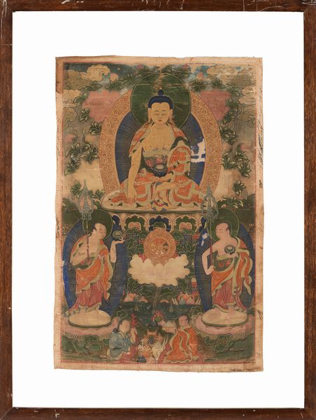 Thangka raffigurante Buddha Shakyamuni. Cina, inizio secolo XIX  - Asta Arte orientale / 东方艺术 - Associazione Nazionale - Case d'Asta italiane