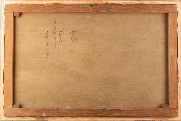 Fausto Pratella : Capri, i faraglioni dalla piccola marina  - Asta Arte figurativa tra XIX e XX Secolo - Associazione Nazionale - Case d'Asta italiane