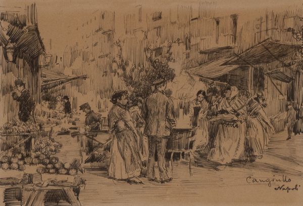 Francesco  Cangiullo : Napoli, scena di mercato  - Asta Arte figurativa tra XIX e XX Secolo - Associazione Nazionale - Case d'Asta italiane