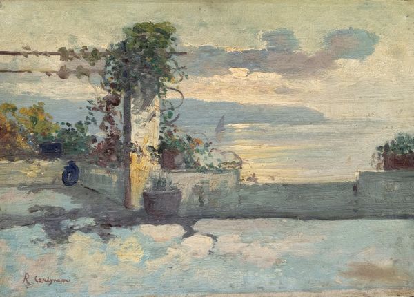 Roberto Carignani : Napoli, terrazza a Posillipo  - Asta Arte figurativa tra XIX e XX Secolo - Associazione Nazionale - Case d'Asta italiane