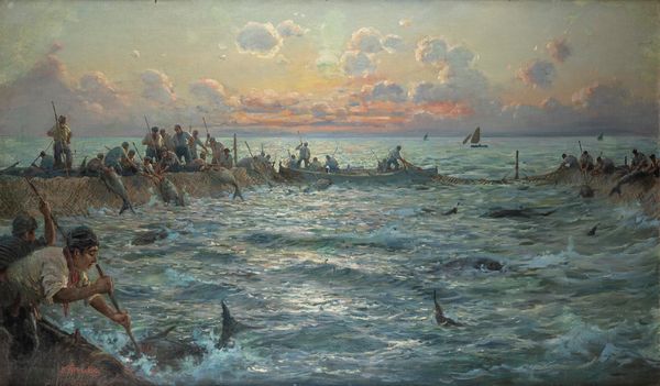 Federico Morello : La tonnara  - Asta Arte figurativa tra XIX e XX Secolo - Associazione Nazionale - Case d'Asta italiane