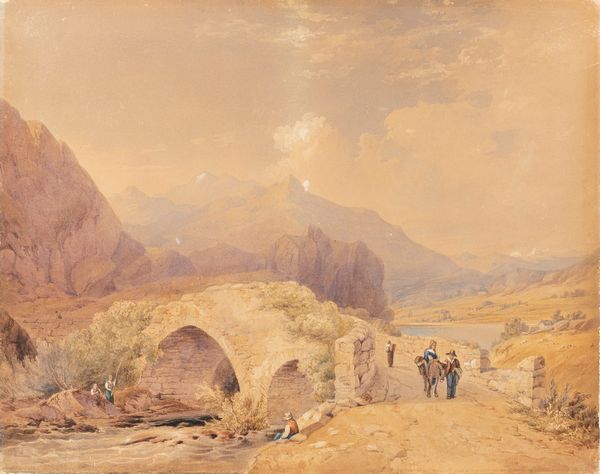 Attribuito a Giovanni Renica (Montirone 1808 - Brescia 1884) : Paesaggio con popolani  - Asta Arte figurativa tra XIX e XX Secolo - Associazione Nazionale - Case d'Asta italiane