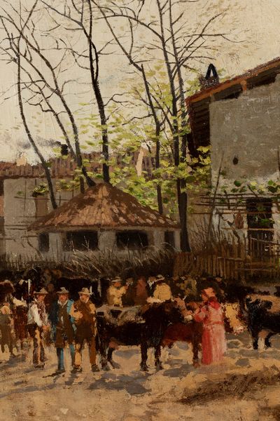 Attribuito a Guido Ricci (Casorate Primo, 1836 – Gurone, 1897) : La fiera dei buoi  - Asta Arte figurativa tra XIX e XX Secolo - Associazione Nazionale - Case d'Asta italiane