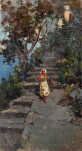 Salvatore Balsamo - Sulle scale presso la costa