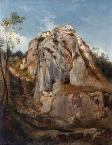 Giacinto Gigante - Paesaggio con sperone roccioso