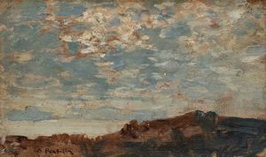Attilio Pratella : Napoli, nuvole sul golfo  - Asta Arte figurativa tra XIX e XX Secolo - Associazione Nazionale - Case d'Asta italiane