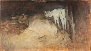 ROMUALDO LOCATELLI - Nella stalla