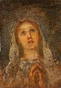 Giovanni Segantini : Madonna orante  - Asta Arte figurativa tra XIX e XX Secolo - Associazione Nazionale - Case d'Asta italiane