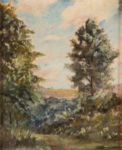 Auguste Laloue : Paesaggio con alberi  - Asta Arte figurativa tra XIX e XX Secolo - Associazione Nazionale - Case d'Asta italiane