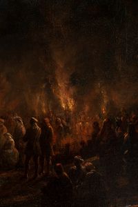 Francois Pierre Barry : Tebe e le rovine del tempio di Karnac nella notte del 2 giugno 1863  - Asta Arte figurativa tra XIX e XX Secolo - Associazione Nazionale - Case d'Asta italiane