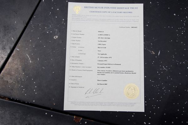 MG : B GT (MG)  - Asta Automobili da collezione - Associazione Nazionale - Case d'Asta italiane