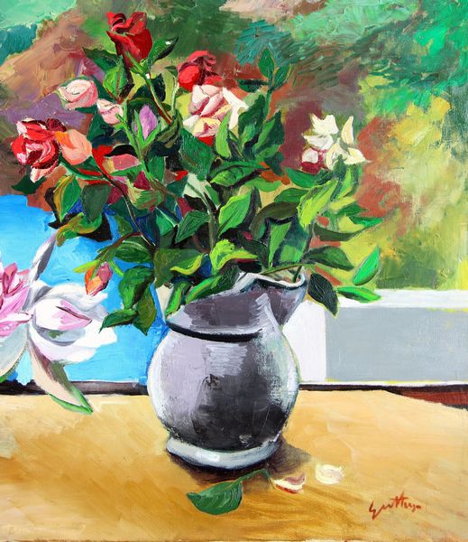 Renato Guttuso : Fiori su paesaggio  - Asta Arte Moderna e Contemporanea - Associazione Nazionale - Case d'Asta italiane