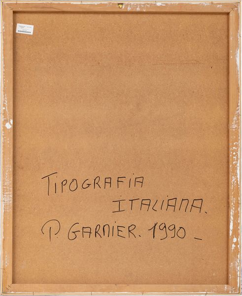 PIERRE GARNIER : Pagina scritta prima della galassia Gutemberg  - Asta Arte moderna e contemporanea - Associazione Nazionale - Case d'Asta italiane