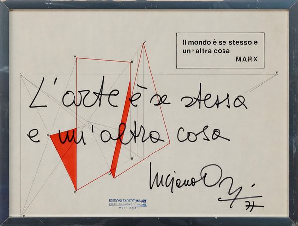 LUCIANO  ORI : L'arte  se stessa e un'altra cosa  - Asta Arte moderna e contemporanea - Associazione Nazionale - Case d'Asta italiane