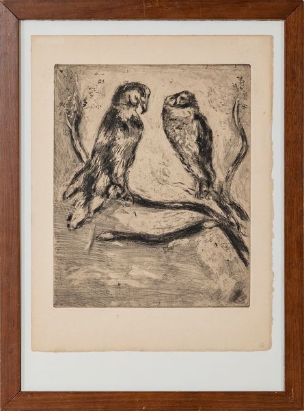 Marc Chagall : L'Aigle et le hibou - Dalla serie Les Faibles de la Fontaine (1927-30)  - Asta Arte moderna e contemporanea - Associazione Nazionale - Case d'Asta italiane