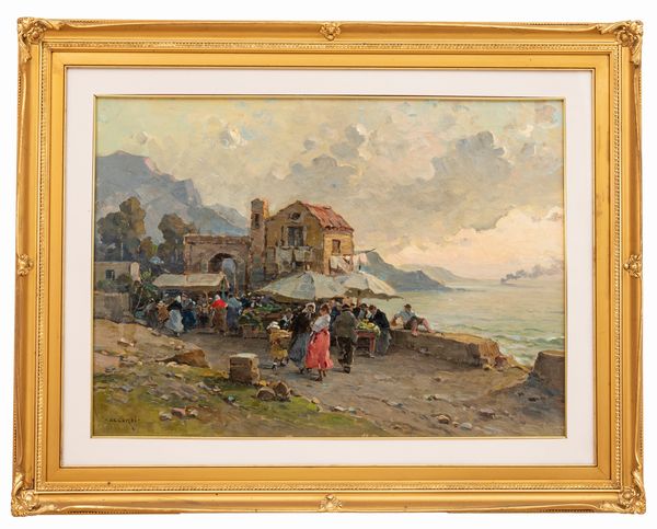 Nicolas De Corsi : Scena paesana  - Asta Arte moderna e contemporanea - Associazione Nazionale - Case d'Asta italiane