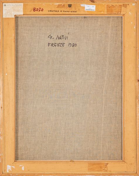 GUALTIERO  NATIVI : Struttura su fondo verde  - Asta Arte moderna e contemporanea - Associazione Nazionale - Case d'Asta italiane