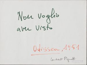 LAMBERTO PIGNOTTI : Odissea,1951  - Asta Arte moderna e contemporanea - Associazione Nazionale - Case d'Asta italiane