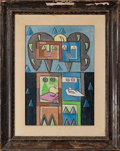 IBRAHIM  KODRA : senza titolo  - Asta Arte moderna e contemporanea - Associazione Nazionale - Case d'Asta italiane