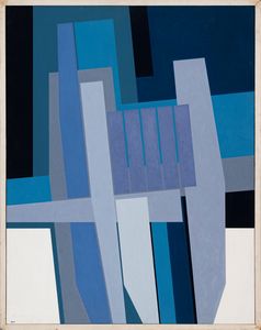 GUALTIERO  NATIVI : Struttura su fondo verde  - Asta Arte moderna e contemporanea - Associazione Nazionale - Case d'Asta italiane