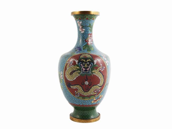 Vaso in metallo cloisonn�  - Asta L'arte di arredare - Associazione Nazionale - Case d'Asta italiane