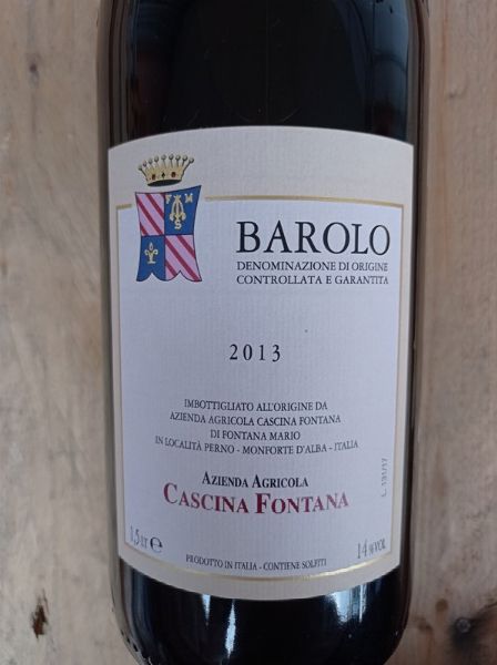 Barolo Cascina Fontana 2013  - Asta Pandolfini per Amici di URI - Asta Benefica per Sostenere la Ricerca Scientifica Urologica - Associazione Nazionale - Case d'Asta italiane